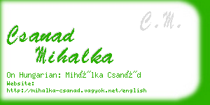 csanad mihalka business card
